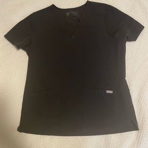 Figs casma three-pocket scrub top black medium